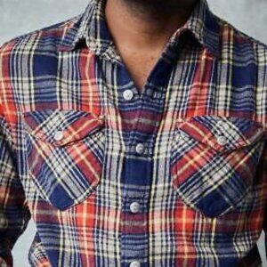 WYTHE NEW YORK Washed Flannel Shirt in Yosemite Plaid ( S)